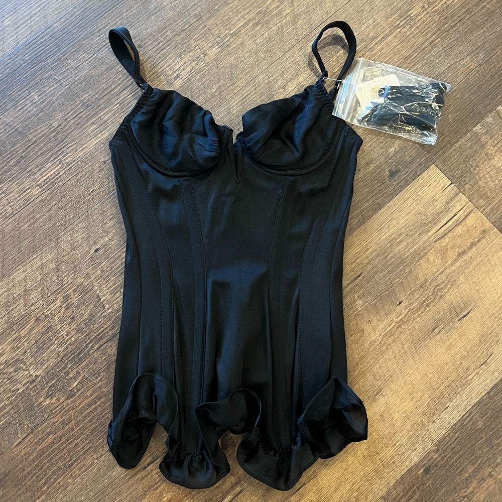 Agent Provocateur Harri Basque corset top womens sz 34B new w/ tag garter straps
